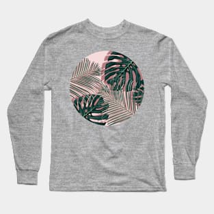 Monstera and Palm Leaves Long Sleeve T-Shirt